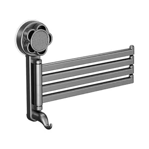 Rotating Towel Rack, Three-Arm Four-Arm Suction Cup Holder, Thick Swing Rod, Rust-Resistant Space-Saving Bathroom Kitchen Towel Hanger