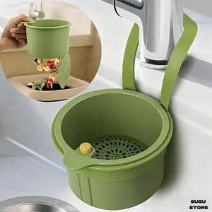 1pc Random Color Removable Double-Layer Mesh Drain Basket, Multi-Use Sink Rack for Kitchen & Bathroom