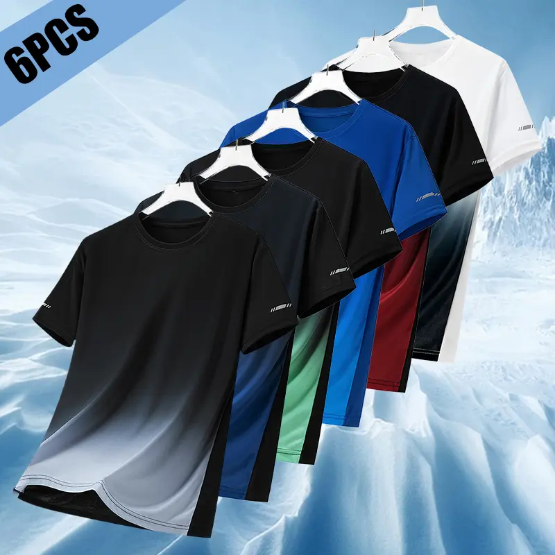 Pack of 6 men’s short-sleeve T-shirts—stylish, minimalist design; casual crew neck; versatile fashion; perfect for dates, beach vacations, and as a gift for men,Summervibes