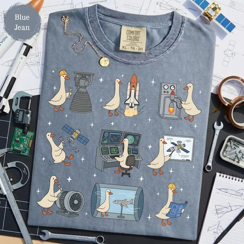 Comfort Colors® Aerospace Engineer Silly Goose Shirt - Funny Rocket Scientist Tee, NASA Lover Gift, Space Engineer Shirt, Aeronautical Engineer Gift