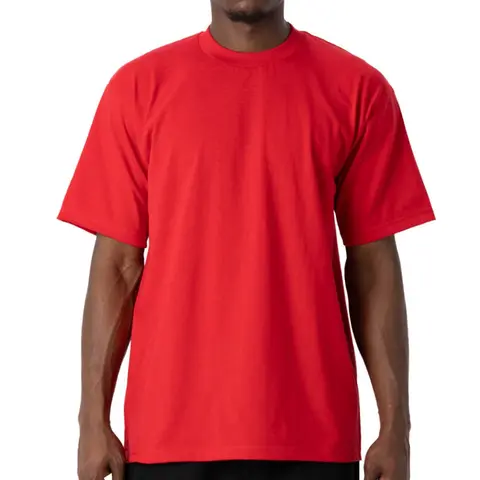 Pro Club Men's Heavyweight Cotton-Polyester Knit Tshirt - Menswear Top, Snug Fitted Crew Neck, Short-Sleeve, Oversized-Shirt Fit, Streetwear Clothing, Ribbed Plain Coverseamed, Work & Casual Use, Cold Wash Care (More Colors)