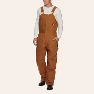 Dickies Men's Brown Duck Water Repellent Insulated Bib Overalls