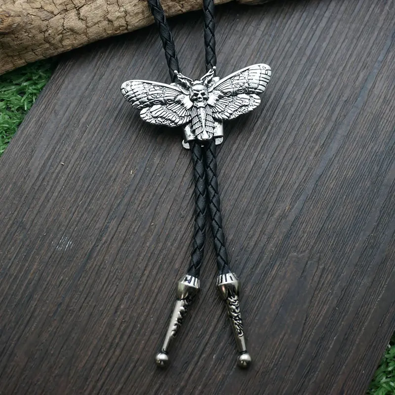 GTHIC Trendy Moth Gothic Zinc Alloy Bolo Tie for Men Women Gothic Animal Jewelry Accessories Daily Wear