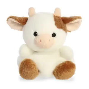 Aurora Palm Pals Caroline Brown Cow Stuffed Animal 5 Inch – Cute Collectible Plush Toy for Kids, Décor and Gifts