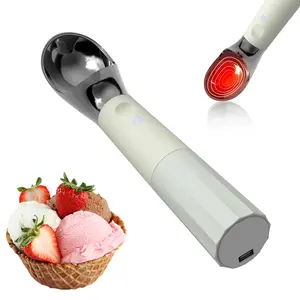 Heated Ice Cream Scoop Rechargeable, Electric Ice Cream Scooper with Inductive Heating, Easy Release Non-Stick Spoon, USB Charging, Effortless Scooping Tool