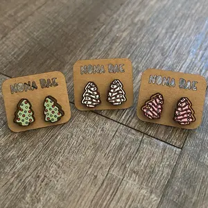 Holiday Cake Tree Earrings