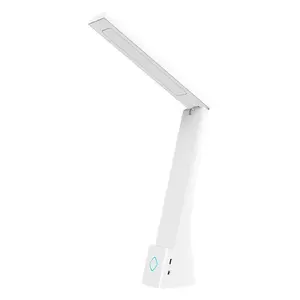 LED Eye Protection Desk Lamp Dual-use for Children Reading and Writing Rechargeable Plug-in Foldable Study Lamp with Adjustable Arm