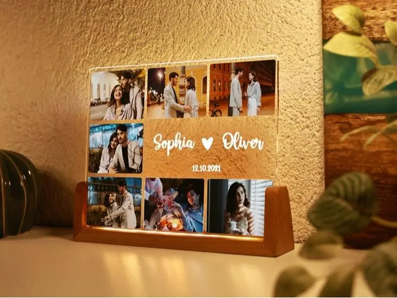 Personalized Couples Gift, Custom Photo Collage Frame, Wedding Gift for Couple, Valentines Gift for Bf, Wedding Stuff, Sentimental Boyfriend Gifts, Valentines Day Gift, Anniversary Gifts for Him