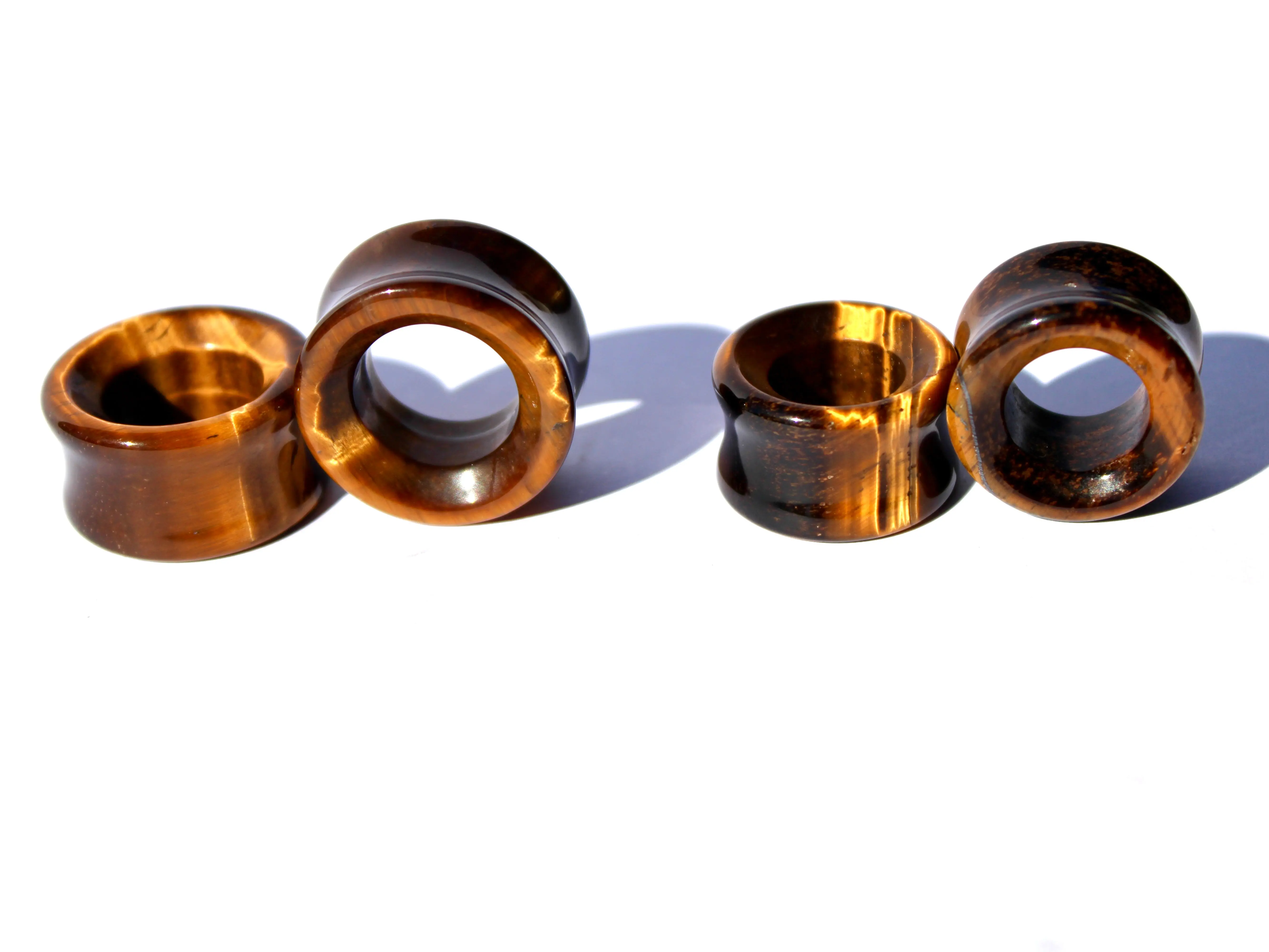 Tiger Eye Tunnel – Double Flare Stone Pair Tiger Eye Tunnel – Double Flare Stone Pair