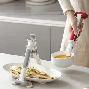 2-in-1 Silicone High-Temperature Resistant Multi-Functional Kitchen Tool - Anti-Scalding Bowl Holder, Steam Cooker & Microwave Carrying Tray Clamp.