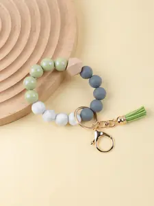 Silicone Bead Bracelet Keychain for Bags, Elegant Lobster Clasp Backpack Car Key Accessory, Unique Silicone Beads, Ideal Gift for Women
