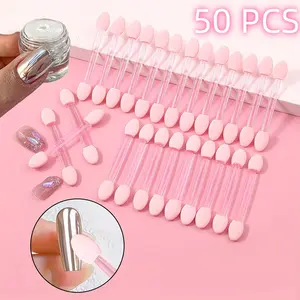 50pcs Multifunctional Nail Sponge Magic Wand Dual-Head Sponge Brush Gradient Nail Brush Hand Nail Art Tool