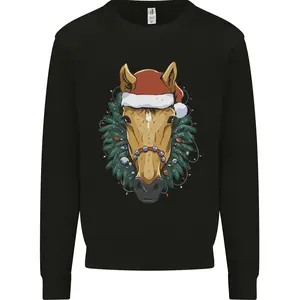 A Christmas Horse Equestrian Kids Sweatshirt Jumper Funny Hoodie And Classic Sweatshirt For Mens And Ladies Funny Hoodie And Classic Sweatshirt For Mens And Ladies K