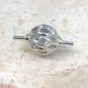Sterling Silver Round Filigree Hidden Twist Lock Clasp 12mm