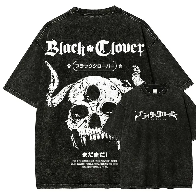 Maglietta Black Clover Uomo – Asta E Yuno, Manga Anime, Cotone 100%, Taglie S-3XL