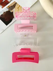 Fashionable Hollow Out Design Hair Claw Clips, Casual and Versatile Hair Accessories for Women & Girls, Minimalist Headwear Suitable for Thick Hair, Hair Clip Set, Flat Claw Clips