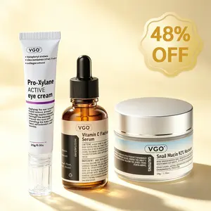 VGO-Vitamin C Serum, Moisturizer, and Eye Cream Set Cleansing Moisturizing Suitable for sensitive skin Comfort Skin Repair-B