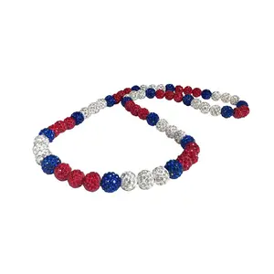 Baseball Necklace 16in/19in/22in Glitter Rhinestone Clay Beaded For Men Cool Gifts Players Lovers