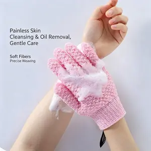 Dual-Sided Five-Finger Bath Glove, Powerful Exfoliating Shower Mitt for Adults, Efficient Dead Skin & Dirt Remover, Soft Comfortable Material, Reusable Practical Body Scrub Tool for Daily Home Shower & Full Body Cleansing