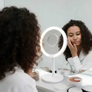 Mother-child mirror，Adjustable Touch Screen Makeup Mirror, Magnetic Attraction Design, Portable Desktop Cosmetic Tool, Ideal Gift for Men & Women