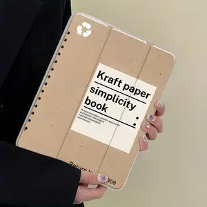 Minimalist Notebook iPad Case transparent acrylic hard back panel, with pencil slot，suitable for ipad mini pro air. Scratch-resistant ultra-thin protective case, shock-resistant full cover protective case suitable for offices schools and homes