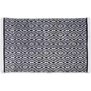 Chenille   Rug 21x34 Inches - Navy, Reversible Small Soft Washable Front Door Mat Ideal for Kitchen, Entryway, Bathroom | Blue Farmhouse Boho Accent Indoor Throw Rugs for Patio