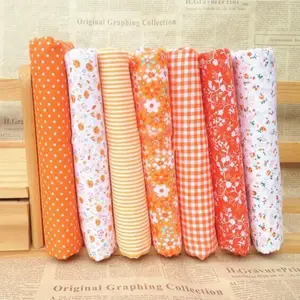 7Pcs Top Multicolor Cotton Craft Fabric Bundle Squares Patchwork Craft and Hobby,DIY Sewing Scrapbooking Quilting Floral Dot Pattern and Hobby Fabric 10" x 10" (25cm x 25cm)