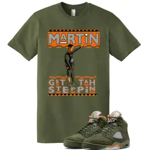 Unisex Shirt to match the retro Jordan 5 Olive army Green Solar orange, Martin Tees, Outfit Back to School Graphic Tees, Trending Shirts, Top Tshirt