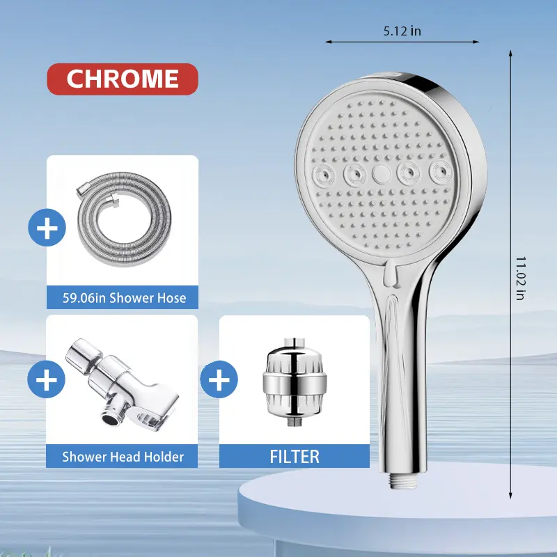 [Chrome]+[shower Filter]