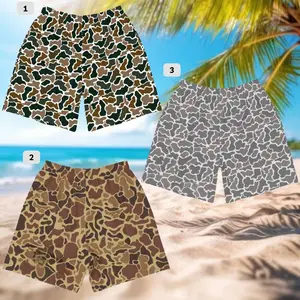 3 Style Outfitter Deer Camo Old School Camo and Duck Camo Pattern Hawaiian Short, Swim Trunks, Underwear Beach Short, Casual Athletic Shorts