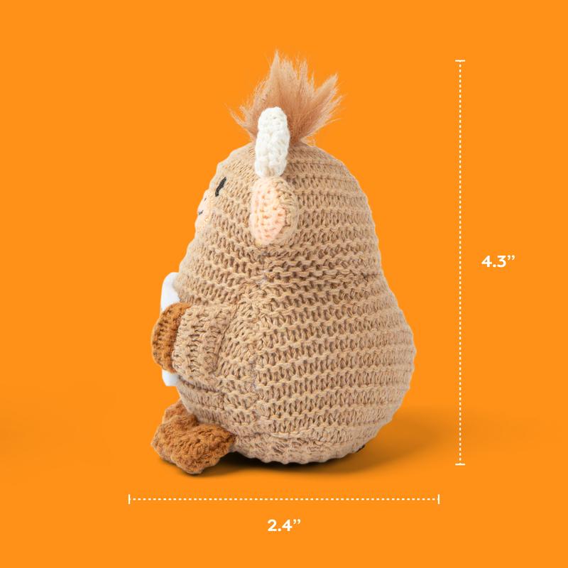 Lil Cheers Highland Cow Plush - Cute Valentines Day Gift with Positive Sign Cozy Crochet Style Desk Decor & Friendship Present