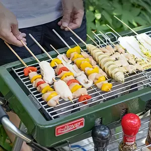 500pcs 3mm Thick Disposable Bamboo Skewers | Ideal for Home BBQ, Outdoor Picnics, Chicken, Sausage, and Meat Skewers, Barbecue Accessories, Available in 15cm/5.9", 25cm/9.84", 30cm/11.81", 35cm/