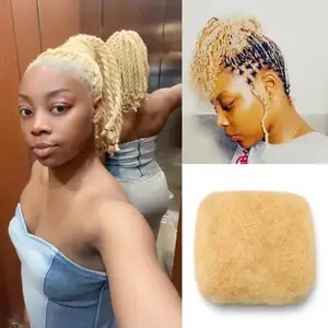 Exyhair #613 Tight Afro Kinky Bulk Human Hair for Dreadlock Extensions Repair Locs Twists Braids Natural Look Soft Skin Friendly Fluffy Hairpiece