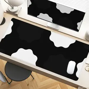 Abstract Cloud Geometric Desk Pad Gaming Mousepad XXL Mouse Pad For Laptop Desk Mouse Pad Extra Large With Non-Slip Rubber Base Stitched Edges Surface For PC Gamers Office Workers & Home Use Perfect Gift For Birthday Christmas New Year