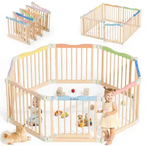 Halo - BlueWood Baby Gate Playpen, Foldable, Paint-Free Baby Playground Equipment