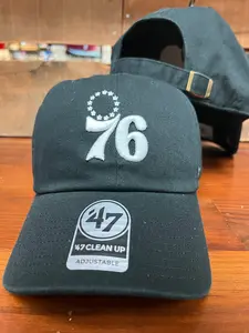 Sixers Black 47 Cleanup Hat