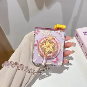 The Cute Stars Magic Wand Magnetic Stand is suitable for Samsung Galaxy Z Flip 7/6 5 phone cases and protectors. It provides comprehensive protection against drops