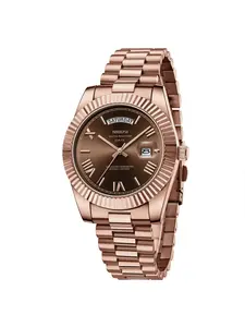 Men's luxurious ladies' watch - 40mm rose gold dial, stainless steel strap, rotatable quartz pointer mechanical watch, ordinary water resistance, large size luminous dial, master model wristwatch
