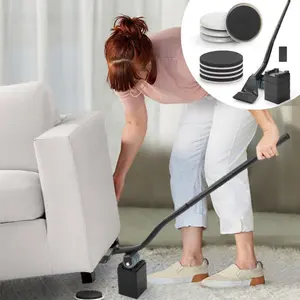 Furniture Moving Set for Hard Floor Surfaces, Move Heavy Furniture Quickly & Easily,(1 Lifter Tool & 4 Heightening Block)