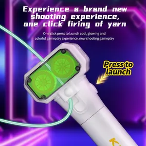 Full Glow Yarn Gun High-Speed String Launcher, Parent-Child Interaction Kids New Unique Stress Relief Toy, Queue Party Atmosphere