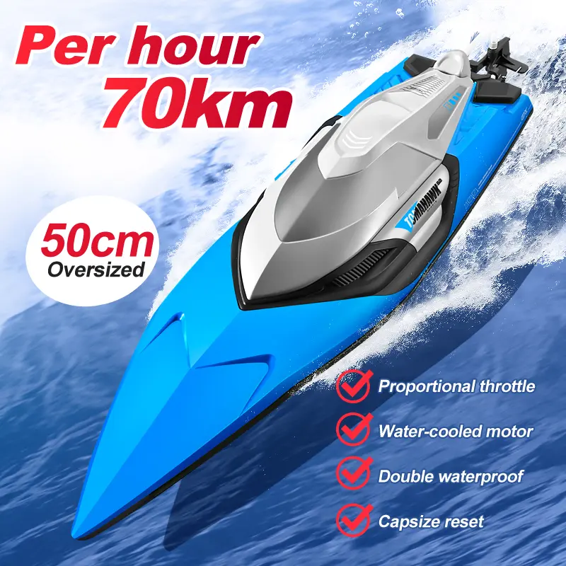 Rechargeable Battery Kids' Remote Control Boat, High-Power Electric Water Toy, Large High-Speed Submersible Model
