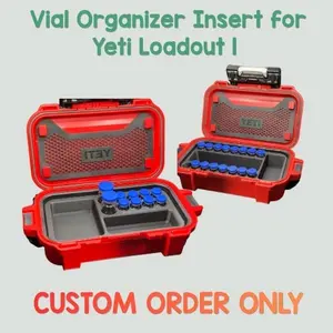 Peptray CUSTOM - Vial Organizer Insert for Yeti Loadout 1 - CASE NOT INCLUDED Multi Compartment