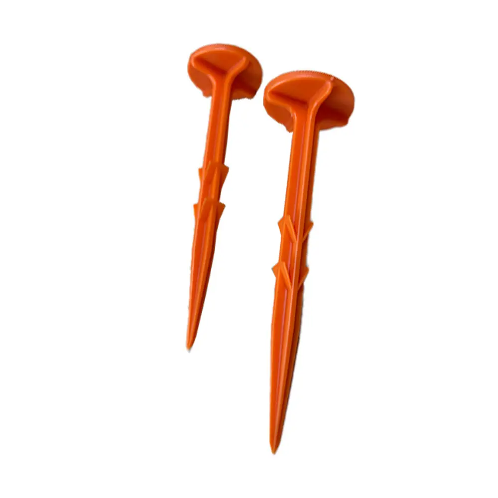 Low Profile Survey Stakes High Visibility Orange Survey Markers 10 Pack for Boundary Marking & Garden Use 5" x 1.5" Round Top
