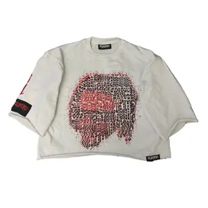 CROPPED “HEAD ON A SWIVEL” SHIRT (WHITE & RED)