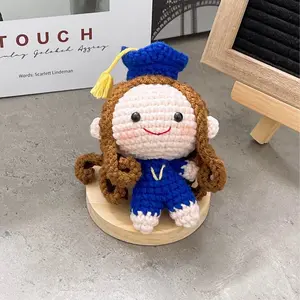 Crochet Cute Themed Graduation girl/boy Chunky Keychain, Amigurumi Mini Chunky, Crochet graduation gift, Stuffed Push Plushie