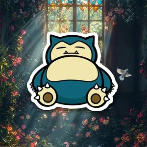 Funny Cute Snorlax Cartoon Anime Meme Sticker, Durable Vinyl Sticker, Easy to Apply, Ideal for Laptops, Water Bottles, Cars, Motorcycles
