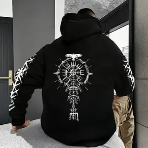 Black Friday Ancient Viking Raven Print Hoodie Male Daily Casual Fashion Sporty Coats 2025 Autumn New Arrival Men's Sweatshirt High Quality