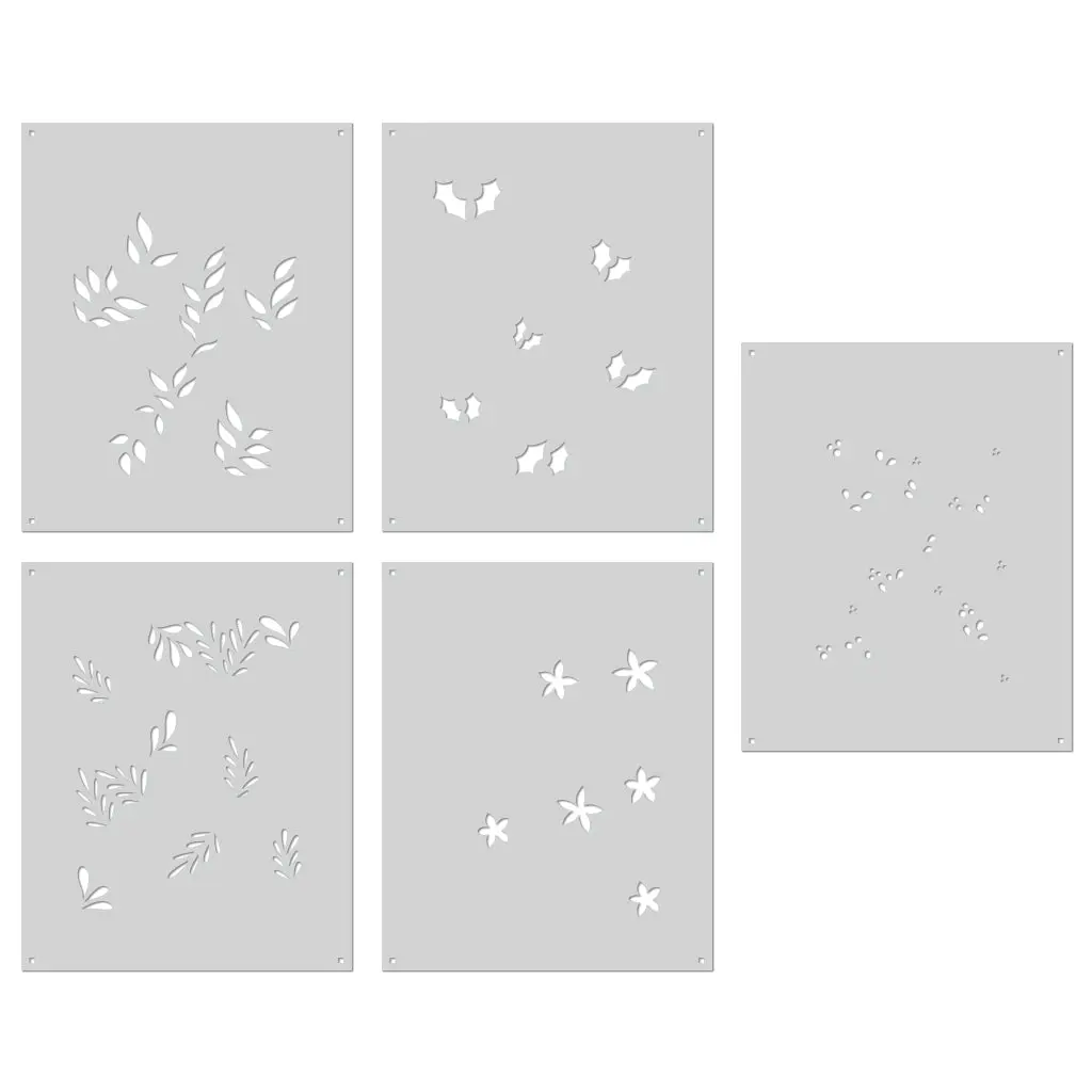 Color Layering Christmas Foliage Stencils