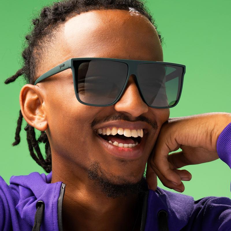 Tends To Get Noticed - goodr Dark Green Fly G Flat-Top Polarized Sunglasses