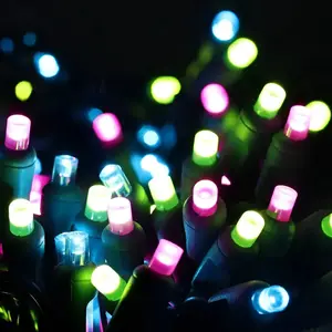 50 5mm ColorSplash Havana Teal, Lime Green, Pink LED Christmas Lights, 6" Spacing